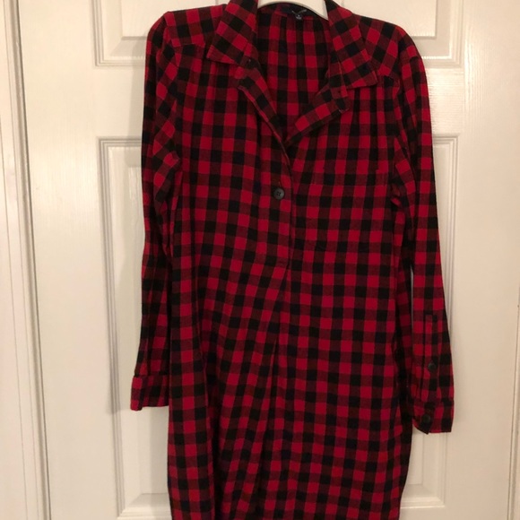 Madewell Plaid Boyfriend Dress w/ pockets - Picture 2 of 5
